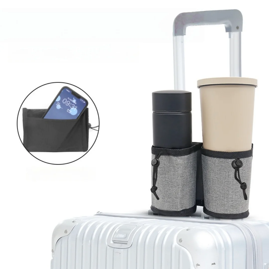 1PC Travel Luggage Cup Holder Durable Free Hand Suitcase Dri