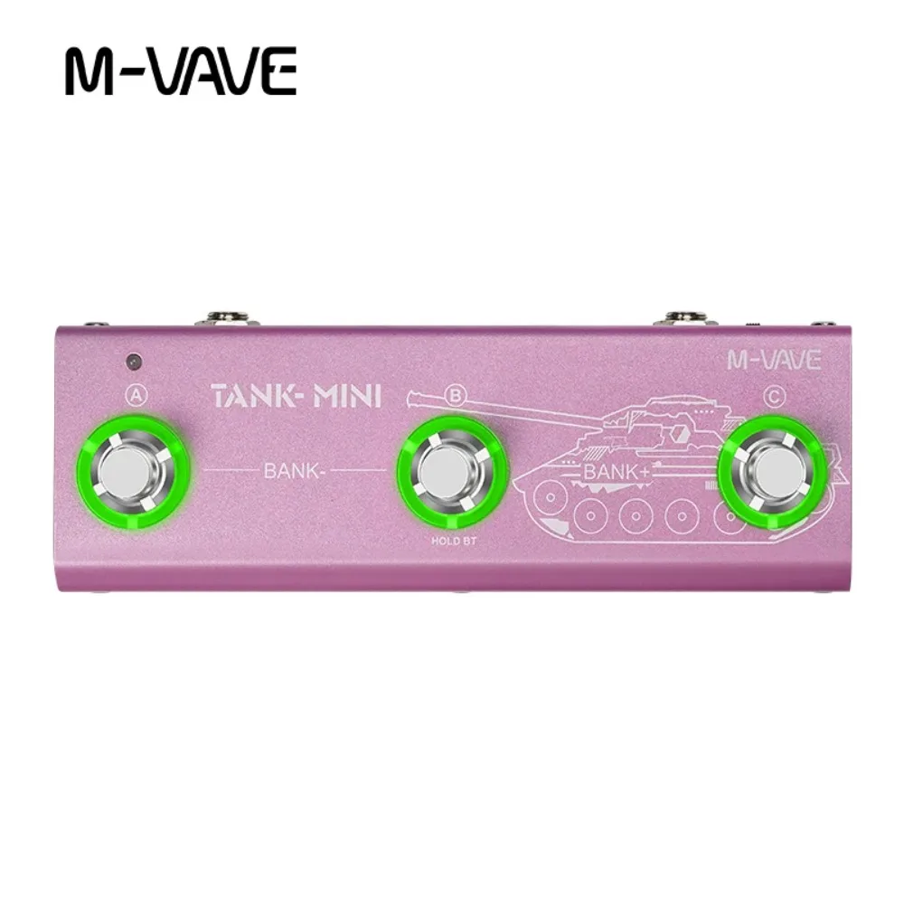 M-VAVE Tank Mini Multi-Effects Guitar/Bass Pedal - 21 Editable Presets, Built-in Cab/Amp/Mod/Delay/Reverb, IR and OTG Recording