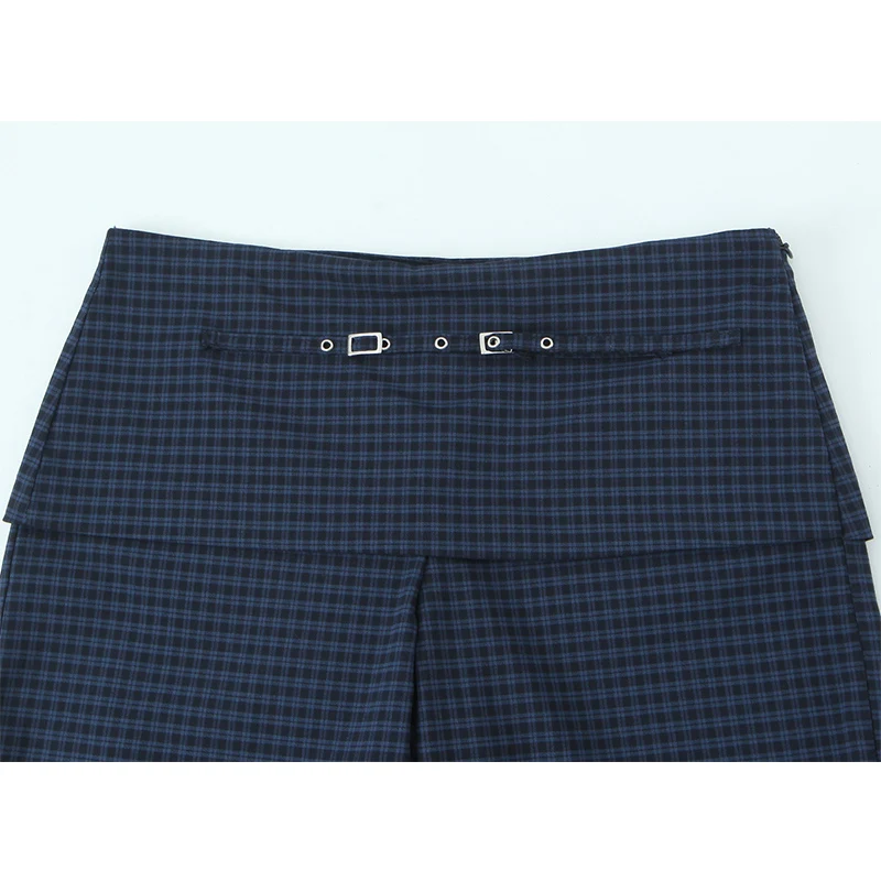 Pantalon à carreaux Chic pour femmes, pantalon droit décontracté, nouvelle mode avec ceinture, taille haute, tenue de bureau, automne 2025