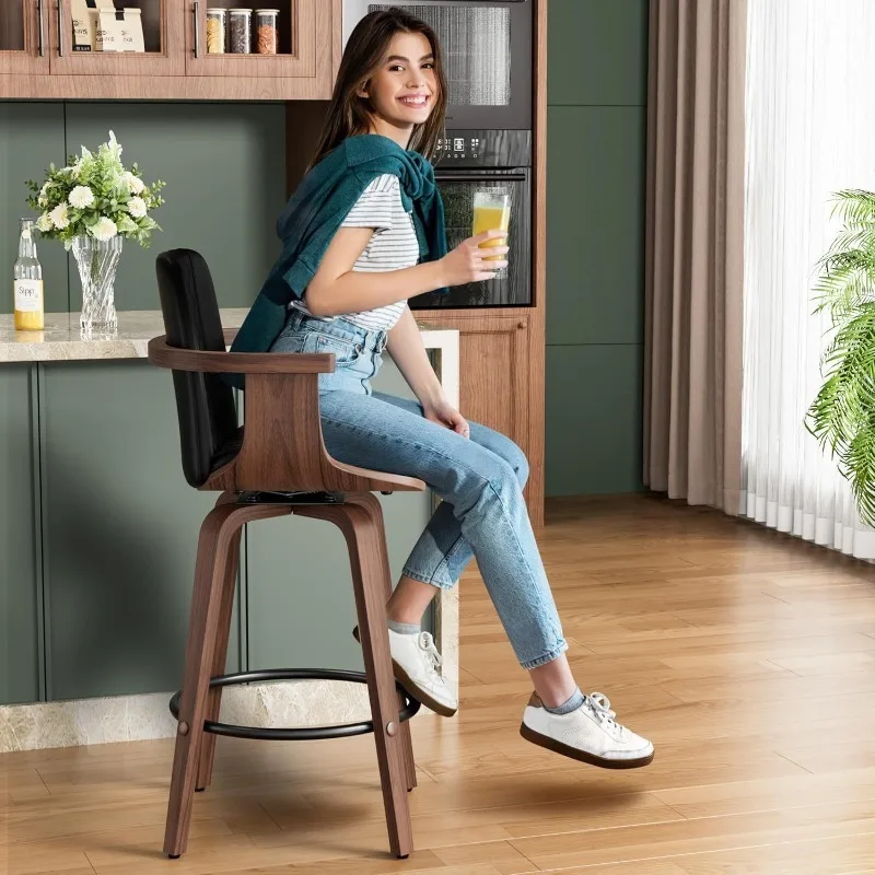 Solid wood bar chairs, rotating bar chairs, front desk high chairs