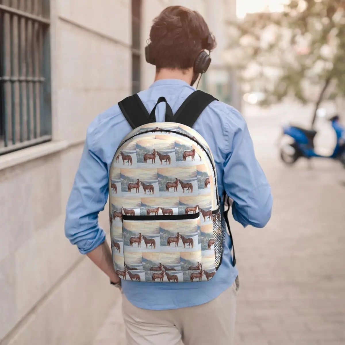 

Horses With Snow And Sunset Hills Backpack Boys Girls BookBag Kids School Bag Laptop Shoulder Bags for Men Women