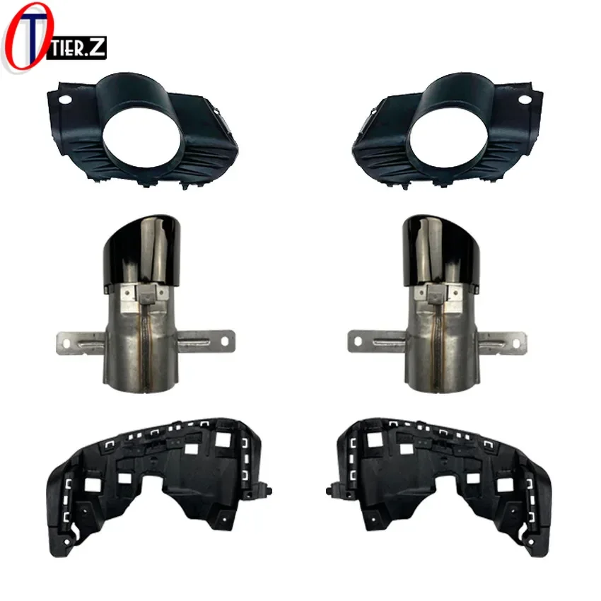 Car Rear Muffler Exhaust Cutters for Mercedes Benz GLA Class H247 GLA200 220 250 GLA35 Up to GLA45 AMG Tips Pipe Bracket Trim