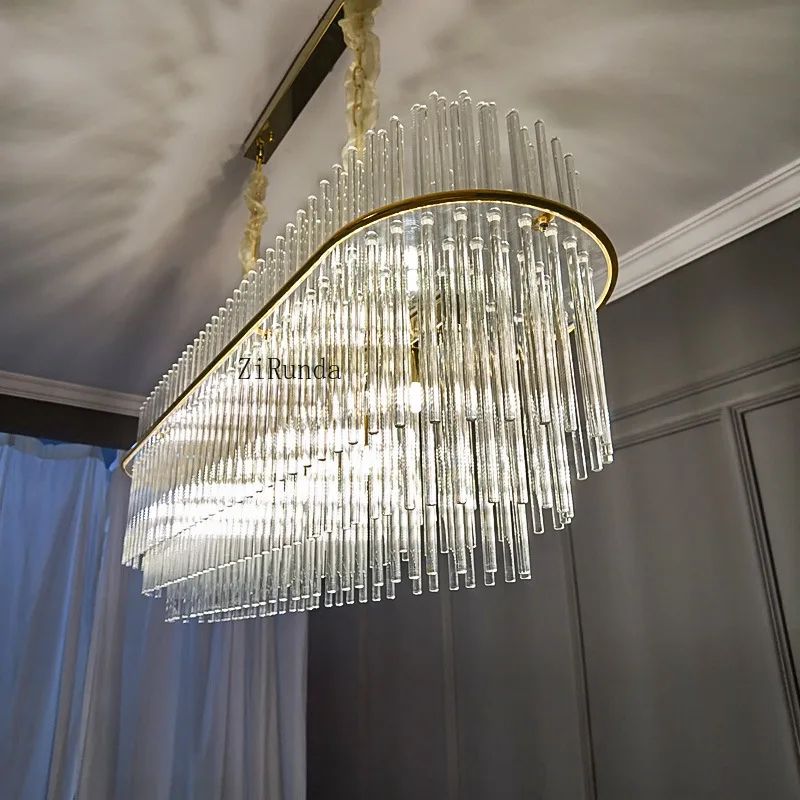 Candelabro redondo de cristal de lujo para salón de banquetes, hotel, sala de estar, dormitorio, candelabro de techo de cristal alto