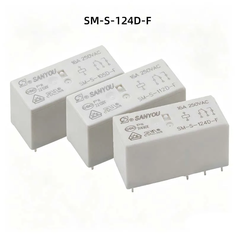 

5PCS SM-S-124D-F 24V 8-pin 16A SANYOU relay (single unit) to replace HF115F-024-1ZS3