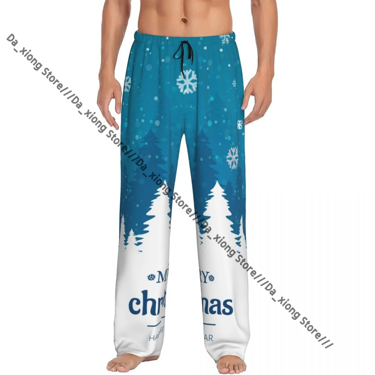 

Men's Casual Pajama Sleeping Pants Merry Christmas Lounge Loose Trousers Comfortable Nightwear
