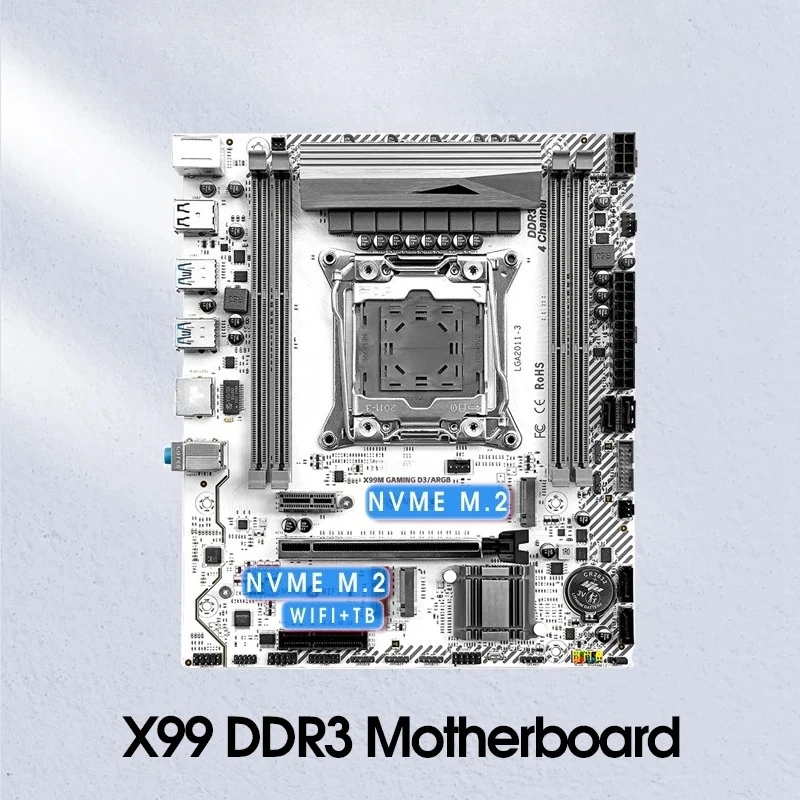 X99 GAMING ARGB D3 LGA2011-3 Motherboard Support 2666V3 2678V3 2696V3 2673V3 CPU DDR3 RAM Memory NVME M.2 USB SATA 3.0 TMP