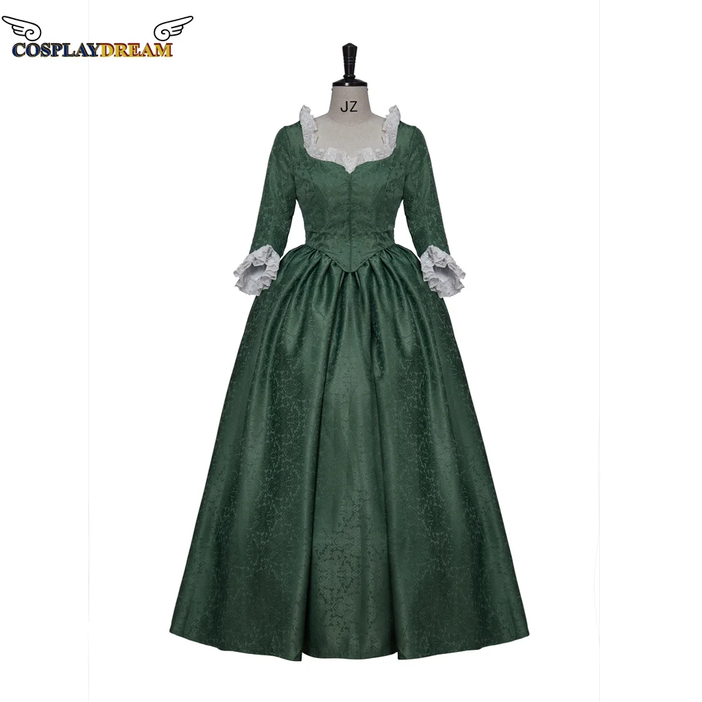 Women's Rococo Marie Antoinette Green Ball Gown Dress 1700s French Royal Court Beauty Marie Antoinette Elegant Dress