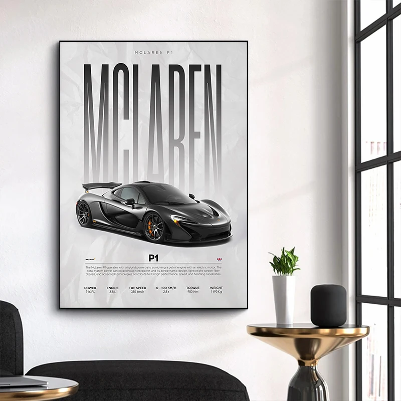 Luxury Super Car Race Cars M-MMclarens Posters and Prints Canvas Printing Minimalist Wall Art Picture for Living Room Home Decor