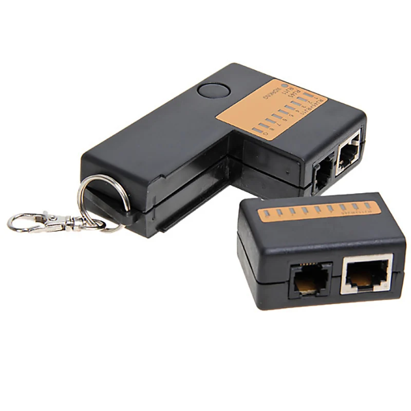RJ45 네트워크 케이블 테스터 LAN 이더넷 코드 테스트 도구 RJ11 전화선 스위치 포트 네트워크 라인 테스터(키체인 포함)