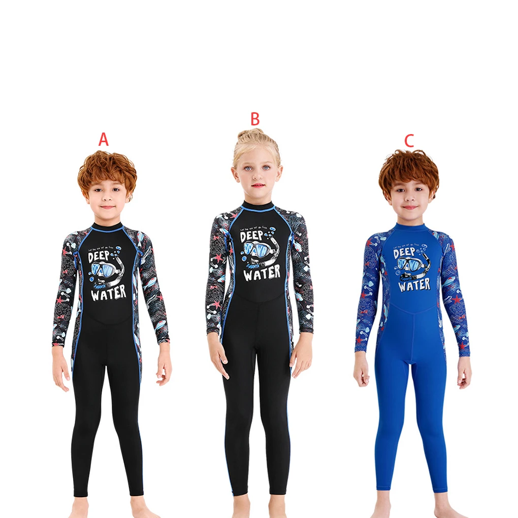 

Children Wetsuit Dive Suit Kid Swim Clothing Swimming Wear Blue, Boy XL