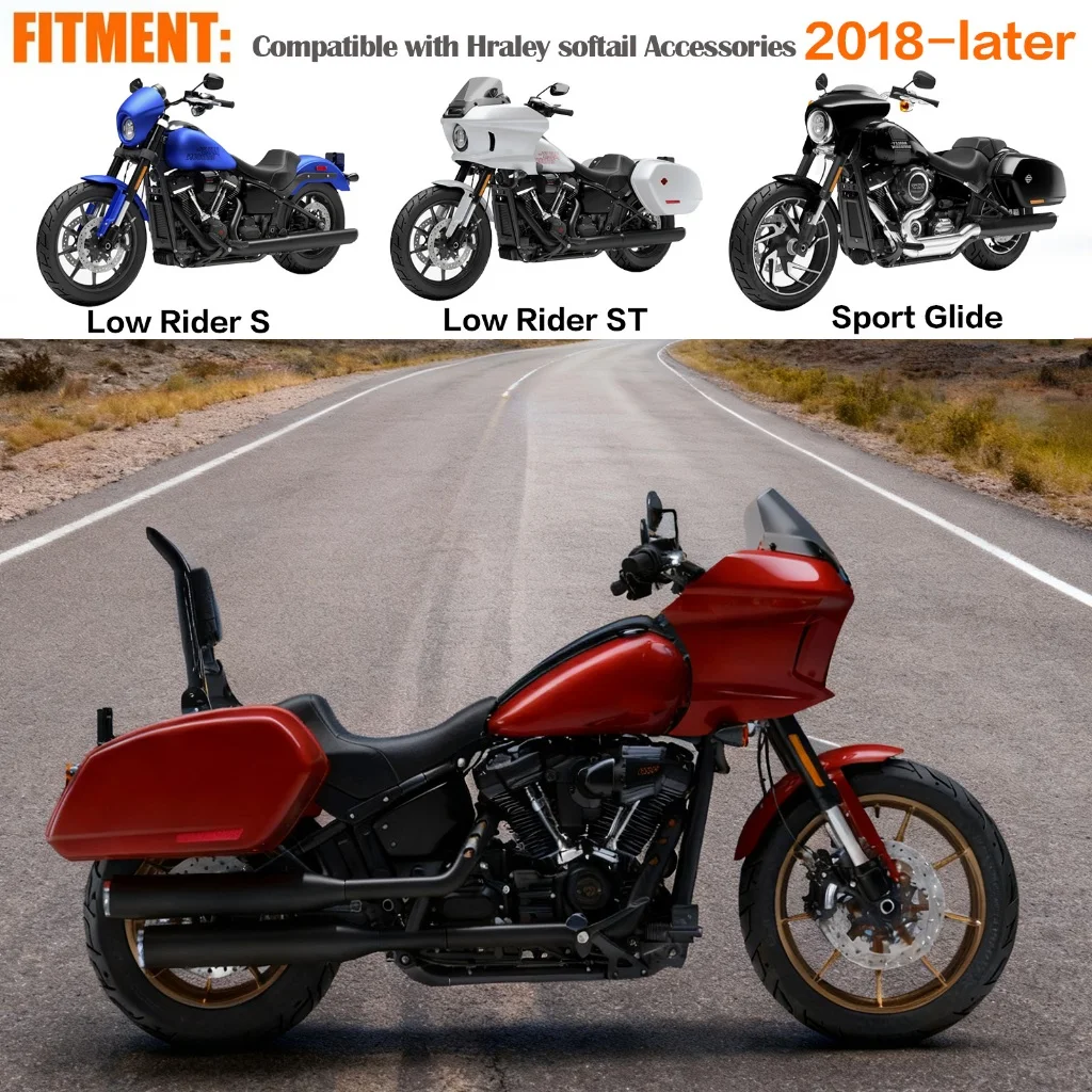 Motorcycle Rear Backrest Sissy Bar for Harley Softail 2018-2025 Sport Glide Low Rider ST S FXLR, FXLRS, FLSB