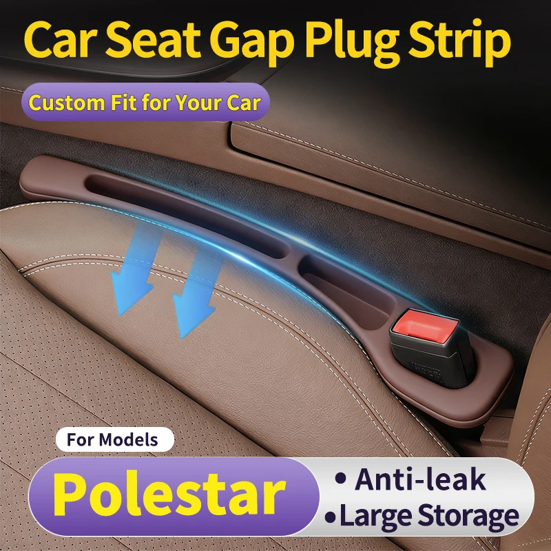 Car Seat Gap Filler Strip for Polestar Car Seat Gap Filler Side Storage Strip Space-Saving Interior Organizer 1 Pair Plug & Play