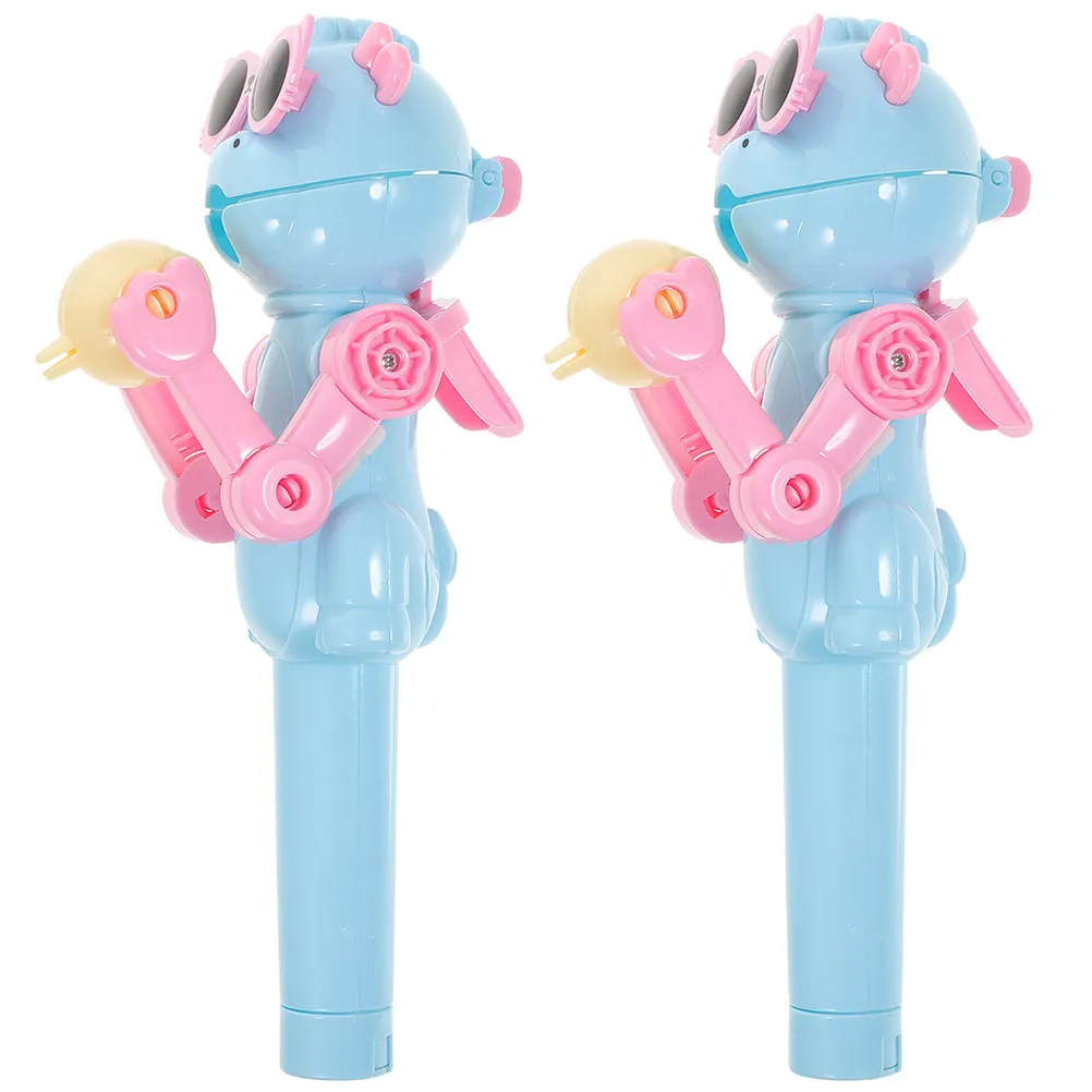 

2 шт. Забавный держатель для леденцов в виде робота, креативный дизайн с механизмом нажатия, милый дисплей для конфет, для детских праздников, розыгрышей, новинка