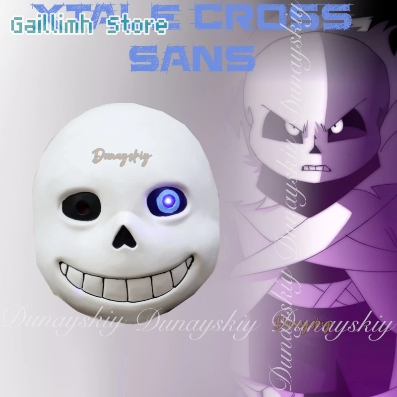 Juego UNDERTALE XTALE Cross Sans Cosplay un antihéroe con ropa blanca y negra con máscara de calavera disfraz de Cosplay de Helloween conjunto completo