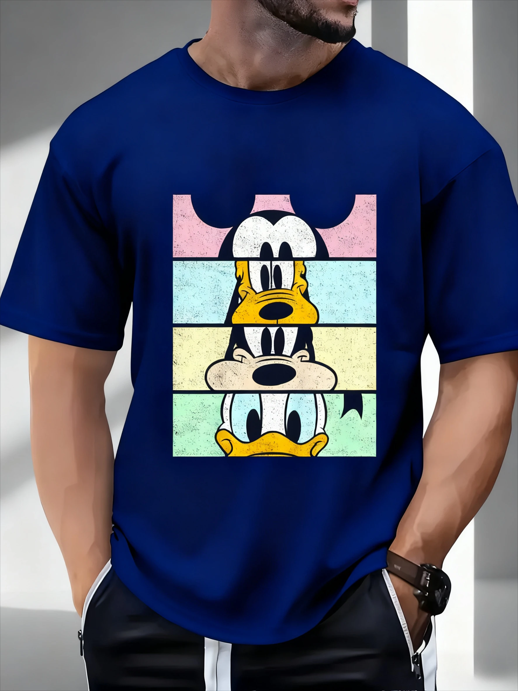ديزني شخصية كرتونية صورة تي شيرت مطبوع صيف جديد للرجال والنساء الشارع الهيب هوب عادية فضفاض بأكمام قصيرة