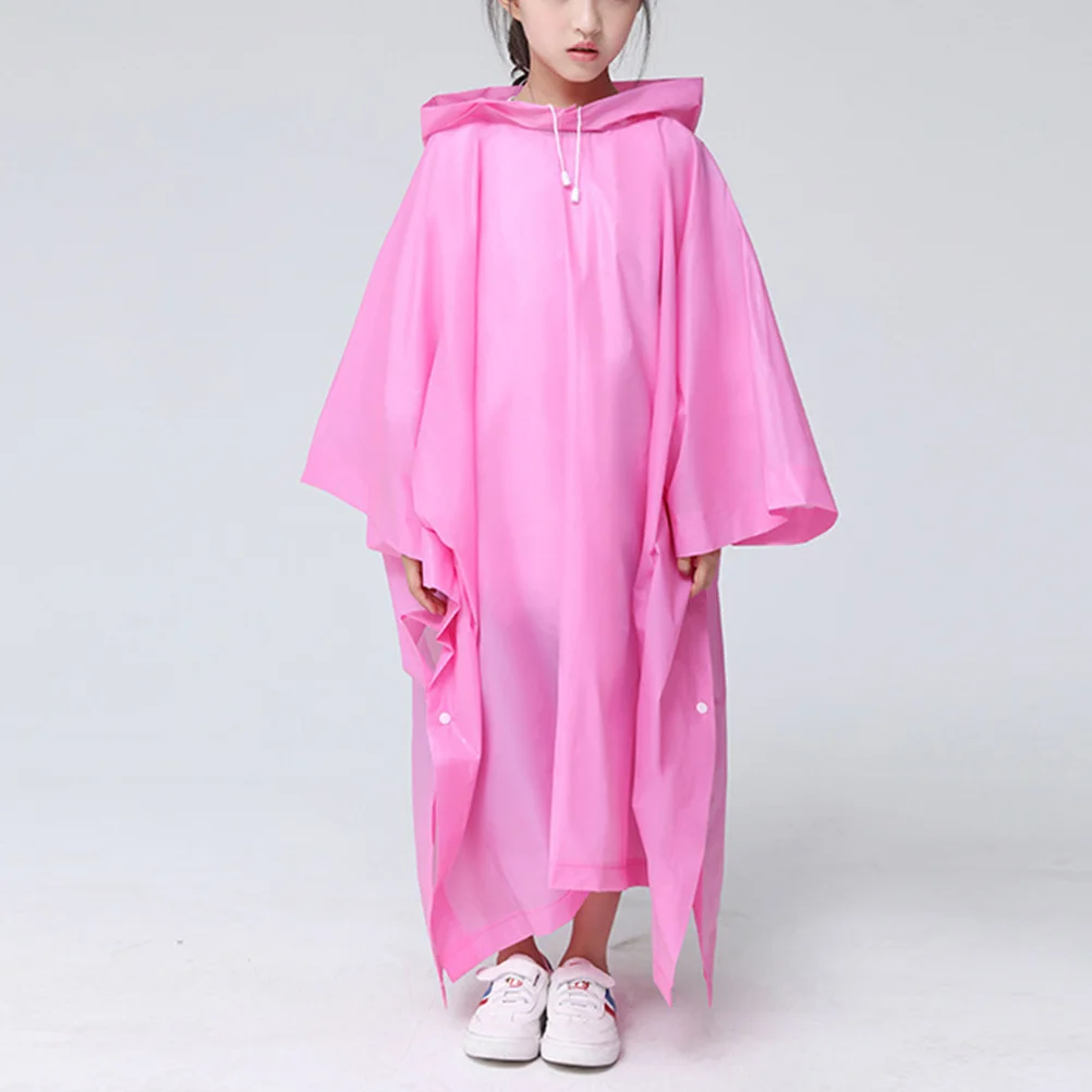 

2Pcs Kids Backpack Raincoat Eva Waterproof Portable Lightweight Rainwear for School Camping Hiking Outdoor Activities White Pink