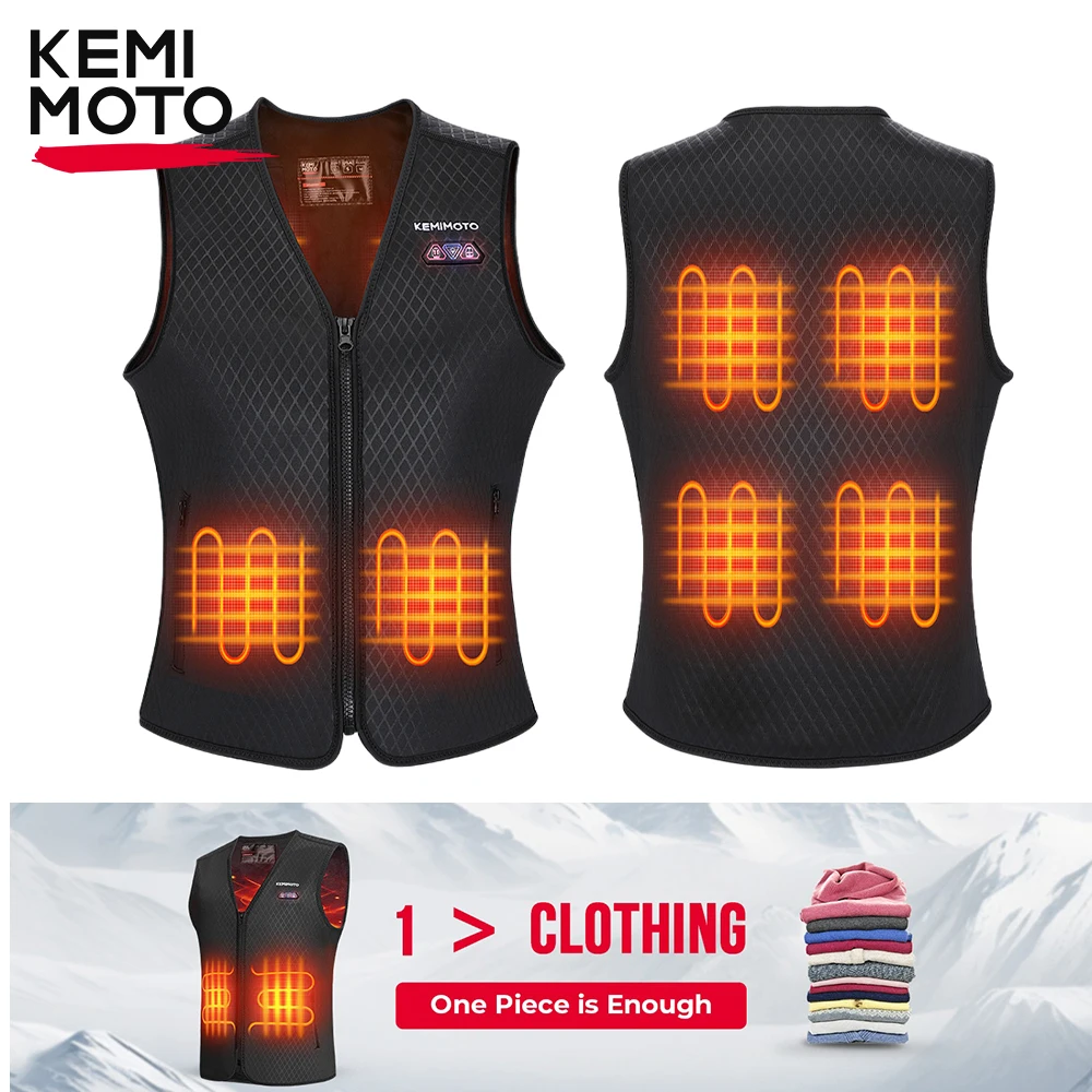 【セール中】KEMIMOTO CE 加熱ベスト女性男性軽量冬ウォーマー 6 加熱エリア USB 電気サーマルレイヤーアウトドアスポーツ用