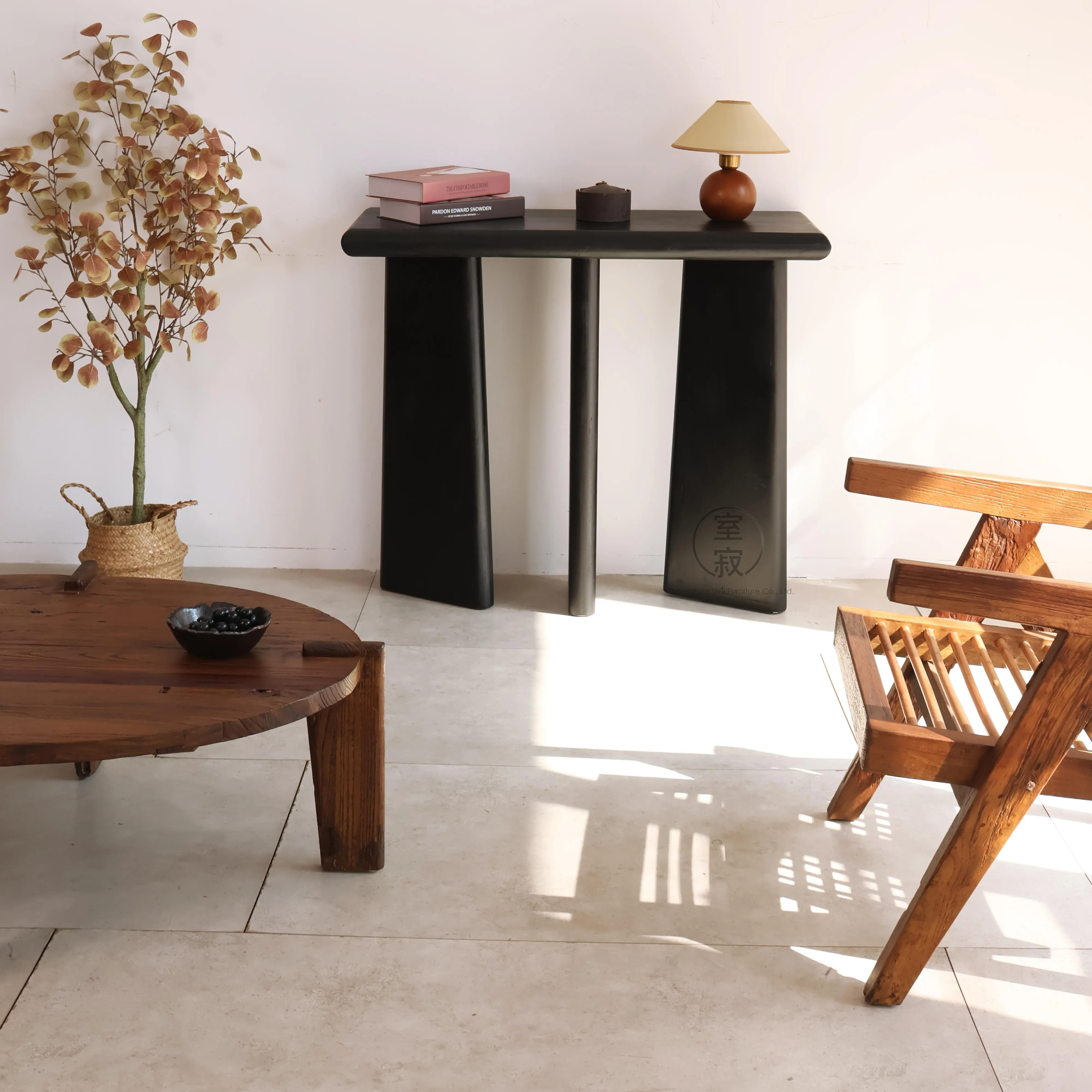 @3 # Modern Luxury Solid Wood Entryway Table Living Room Creative Console Table Wabi Sabi Style Hallway Furniture Home Decor