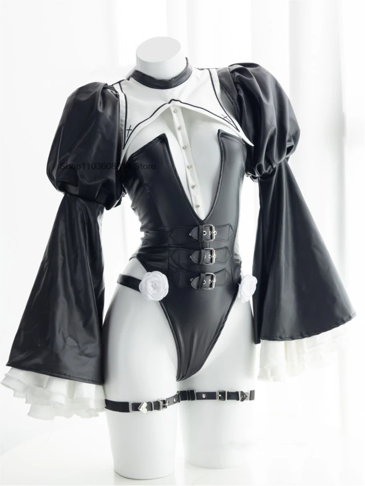 

Halloween Costumes Nun Sister Uniform PU Hot Anime Cosplay Full Set for Sexy Girls Sexy Dark Reign Cenobite Cosplay Costume