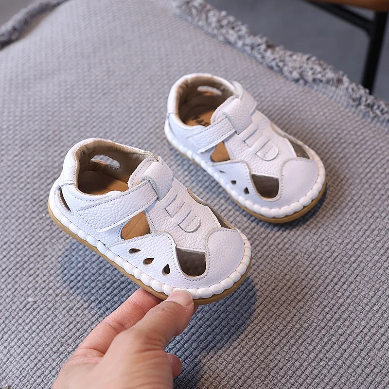 Children Girls Sandals Newborn Infant Summer Genuine Leather Shoes Baby Flat Rabbit Barefoot Sandals Toddler Huaraches Footwear