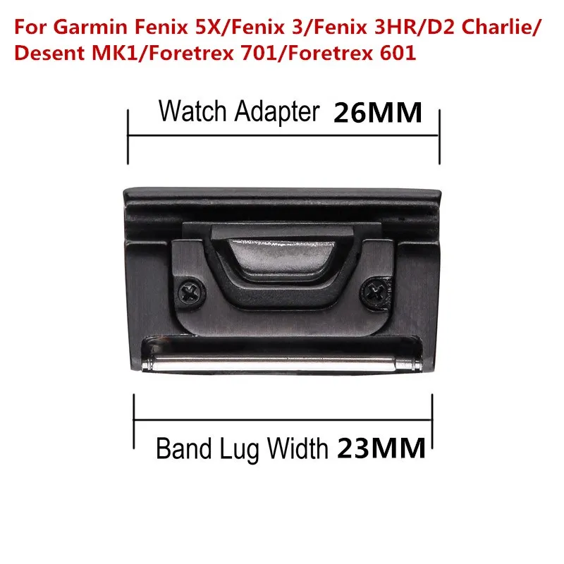 20 22 26MM Generic Metal Watch Band Adapter for Garmin Fenix5X/Fenix5/5S/3 Stainless For Quick Release EasyFit Buckle Connection