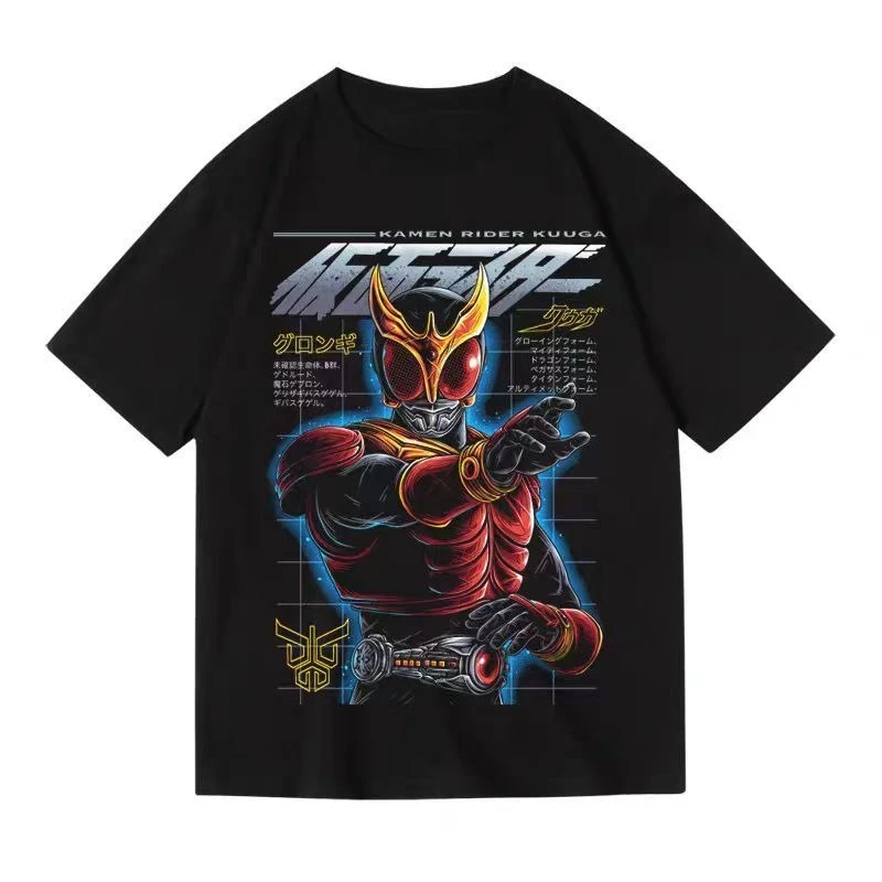 

Bandai Genuine Japanese Style Kamen Knight Printing Joint Trendy Brand Short Sleeve Loose Summer Crew Neck T-Shirt Men and Women