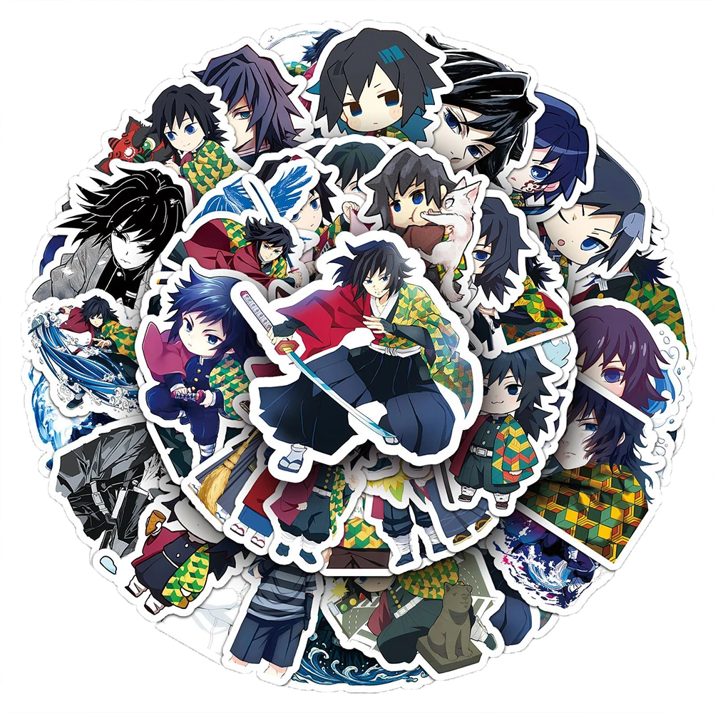 10/30/50pcs Demon Slayer Anime Tomioka Giyuu Stickers Cool Cartoon Manga Decals for Skateboard Laptop Phone Graffiti Sticker Toy