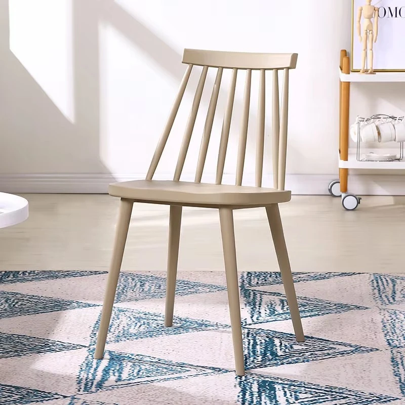 

Modern minimalist color dining chair with backrest, stackable