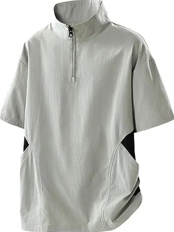 

Qui Dry ort Sve Мужская футболка на молнии Тонкая дышащая уличная повседневная спортивная футболка с воротником-стойкой f Sve