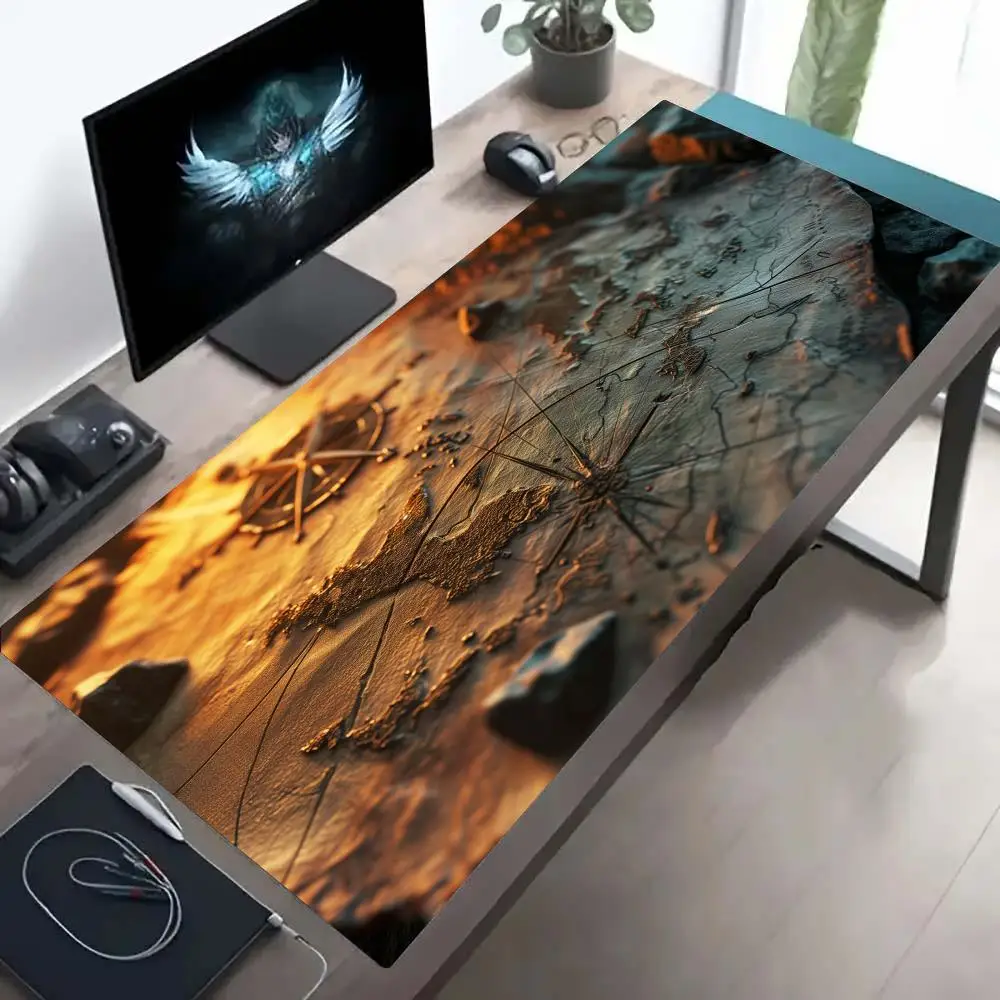 

Nautical Compass Mouse Pad Large Computer Offices Game Table Mats XXL Rubber Anti-slip Gaming Keyboard Mousepads Long Desk Pads
