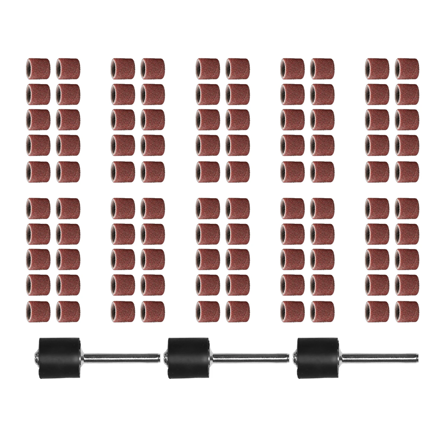 103PCS Grit 180 Sanding Drums Sandpaper Kit Sanding Band 2.35mm or 3.17mm Sand Mandrels For Dremel Rotary Tools Accessories
