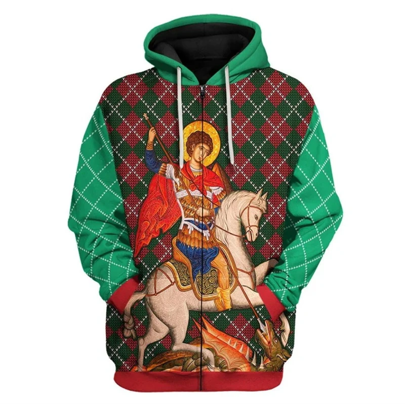 

Christian Jesus Hoodies 3D Printed Man Women Fashion Y2K Zip Up Hoodie Oversized Streetwear Pullovers Sweatshirts Kids Clothing