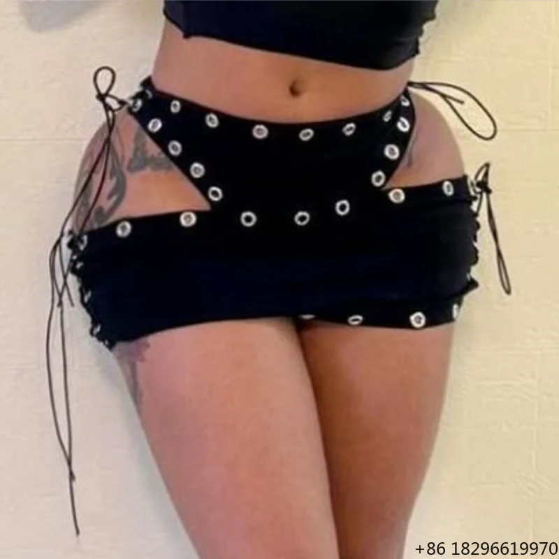 Summer Sexy Short Women's Skirts No Panties Slim Fit Black Hot Girl Wrap Skirt