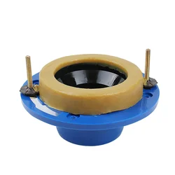 1kit Toilet Extended Flange and Thick Wax Ring for 4Inch Waste Line Plumbing Below Floor Extra Toilets Height Raising Fittings