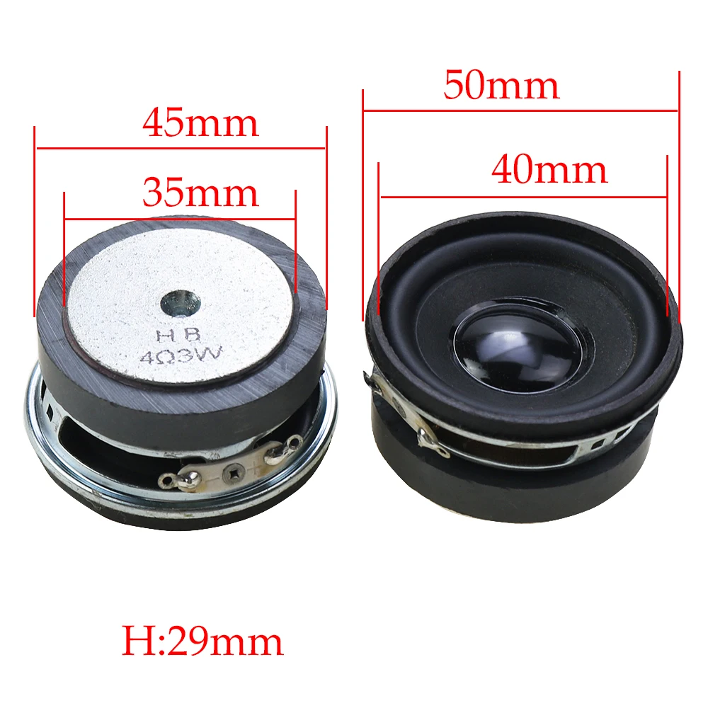 1 Piece 3W 4 Ohm Diameter 50mm Speaker Horn Ultra-thin Mini Amplifier 40mm Magnetic Shell Black PU Edge For DIY Speaker