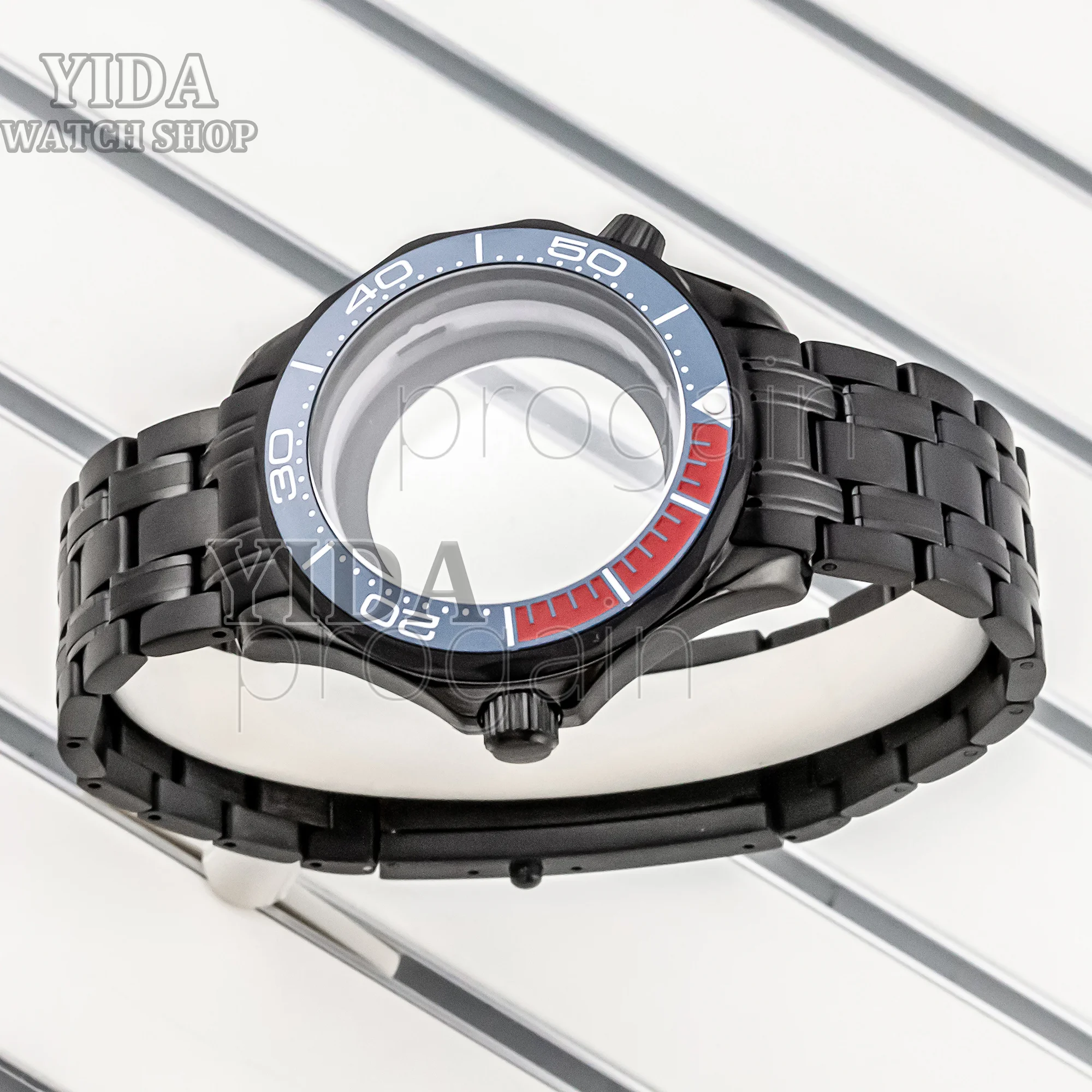 

NH35 Watchcase Band for Seamaster 300 10ATM Waterproof Sapphire Glass Case fit NH35 NH36 Movement Mod Accessories Repair Tools