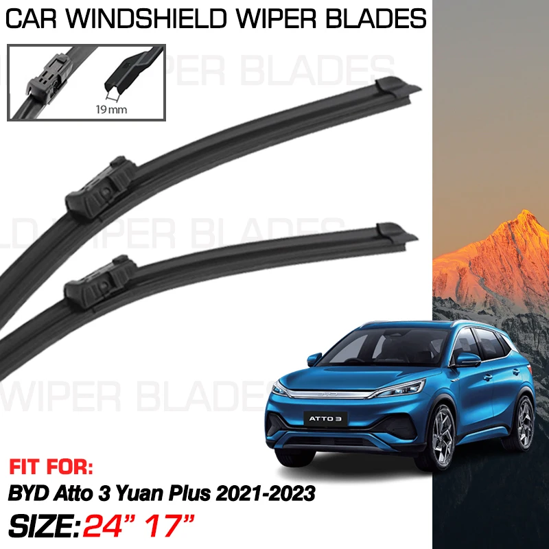 Front Wiper For BYD Atto 3 Atto3 Yuan Plus 2021 2022 2023 Car Accessories Windshield Washer Brush Cleaning Blades Brushes Parts