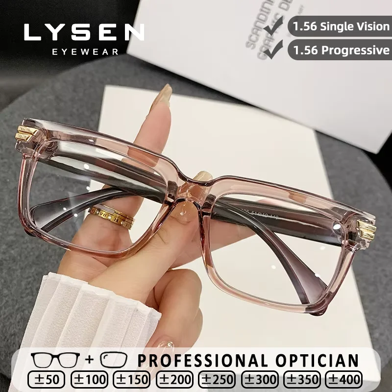 LYSEN موضة عادية مستطيل المرأة نظارات للقراءة الضوء الأزرق حجب قصر النظر مخصصة النظارات الطبية التقدمية