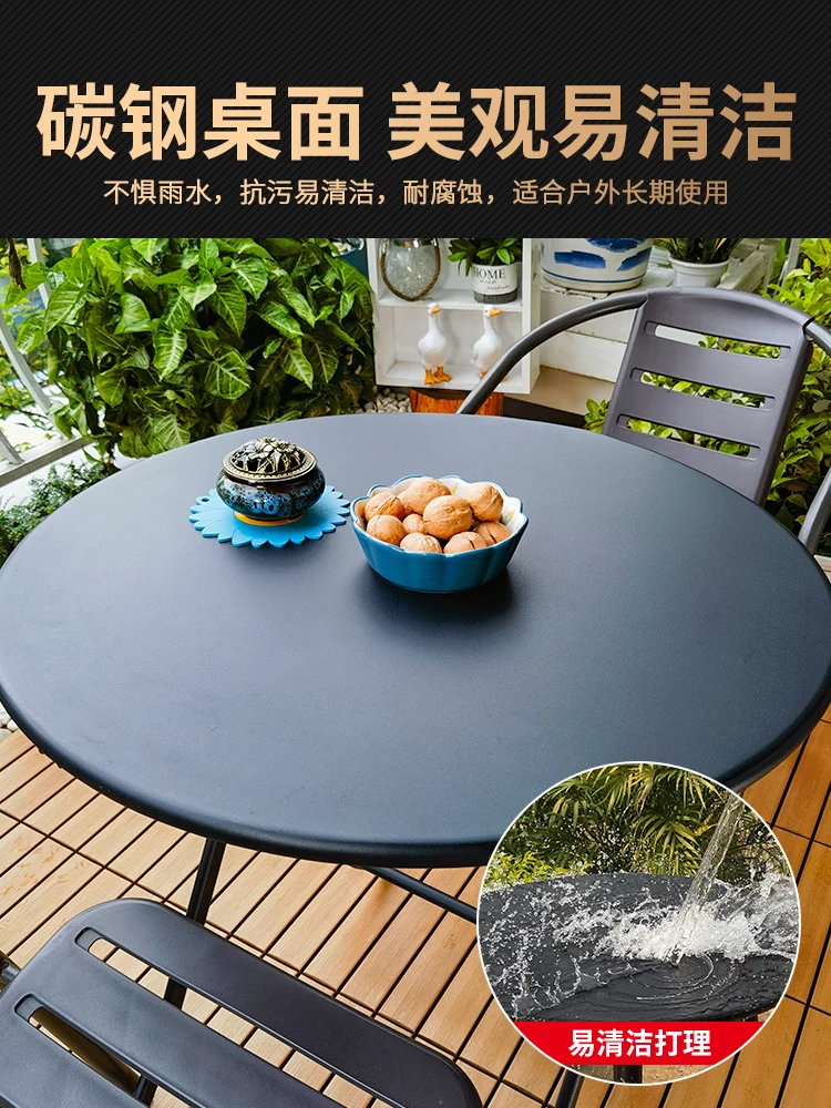 Zili balcony table and chairs, outdoor rooftop, small coffee table combination,