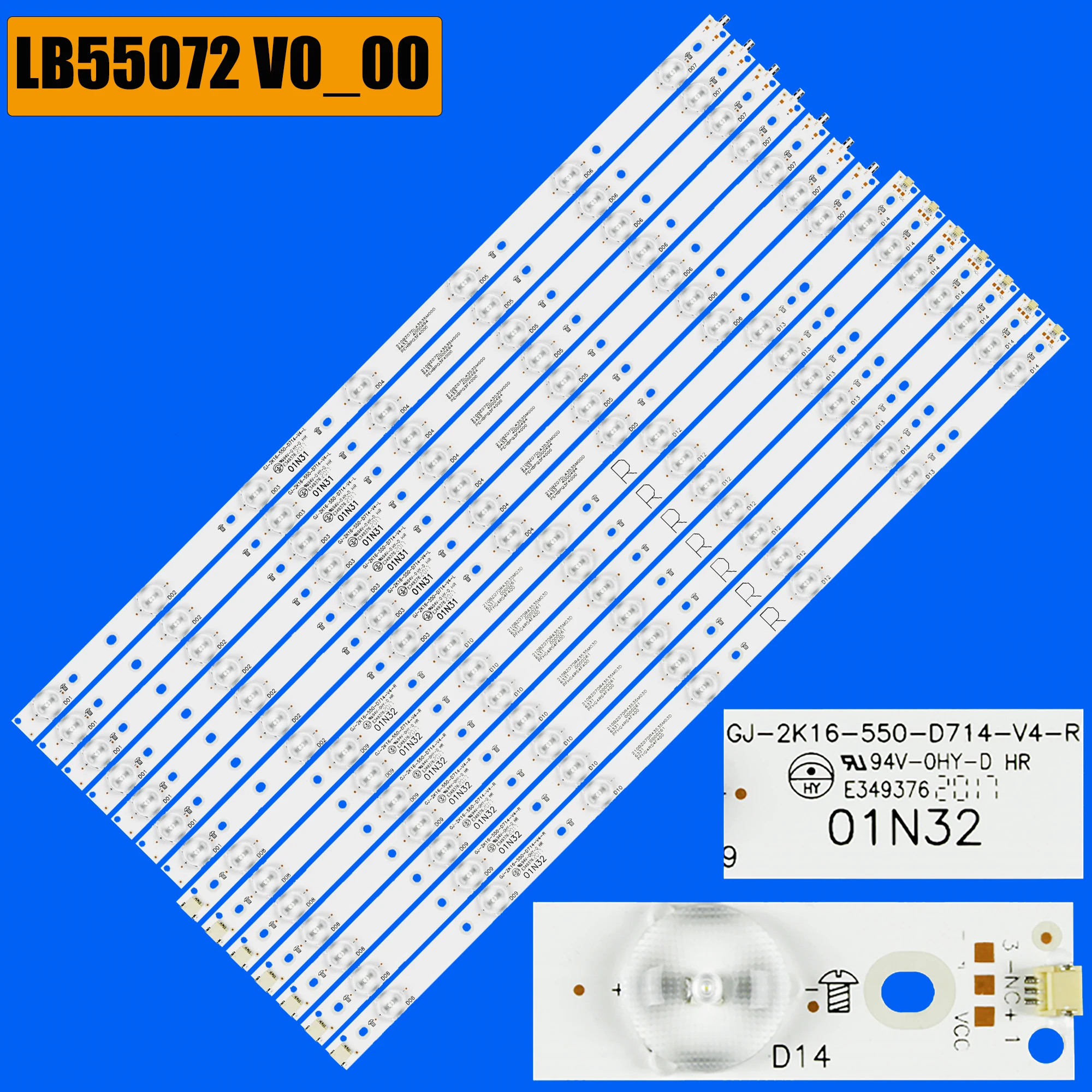 

Светодиодная лента подсветки Phil ips 55 "TV 55PUS6432 55PFF5701/T3 LB55072 55PUS6501/12 TPT550U2 EQLSHA.G GJ-2K16-550-D714-V4-L TPT550J1