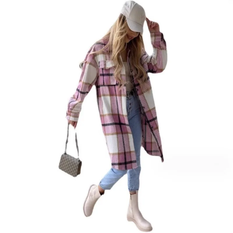 قميص نسائي منقوش على الموضة بلوزة أنيقة منقوشة 2025 بأكمام طويلة قمصان نسائية ربيعية غير رسمية ملابس خارجية فضفاضة بلوزات بناتي Camisa