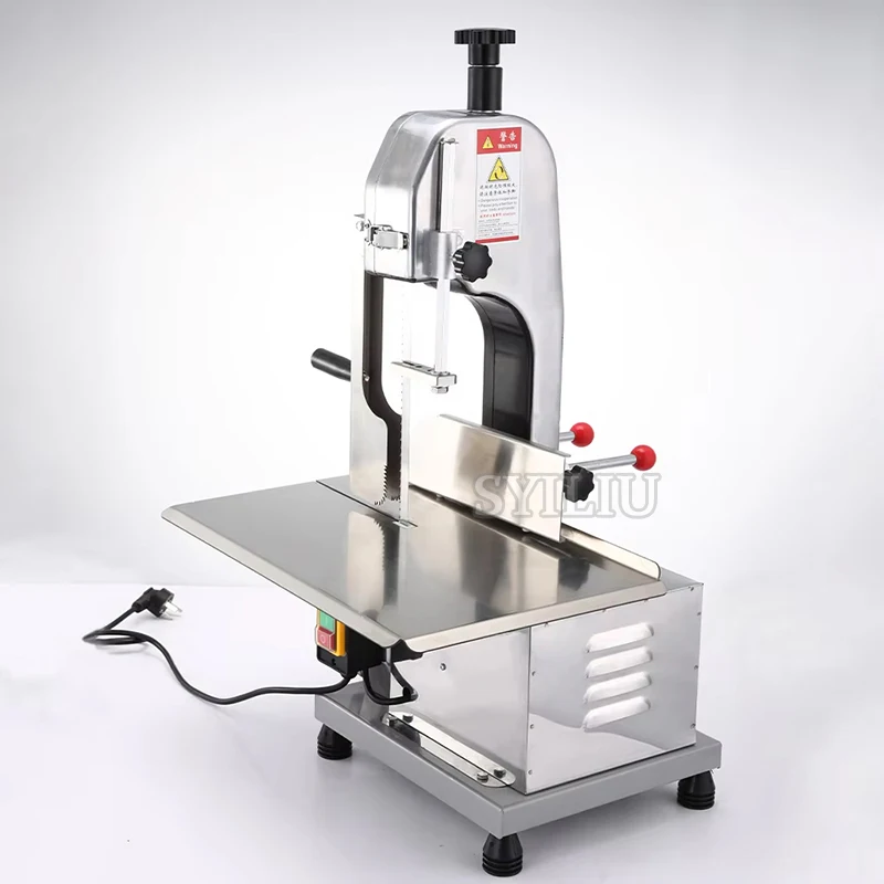 Commercial Electric Meat Bandsaw 650W Motor Countertop Bone Sawing Machine Slicing Frozen Meat Pork Stainless Steel Blade