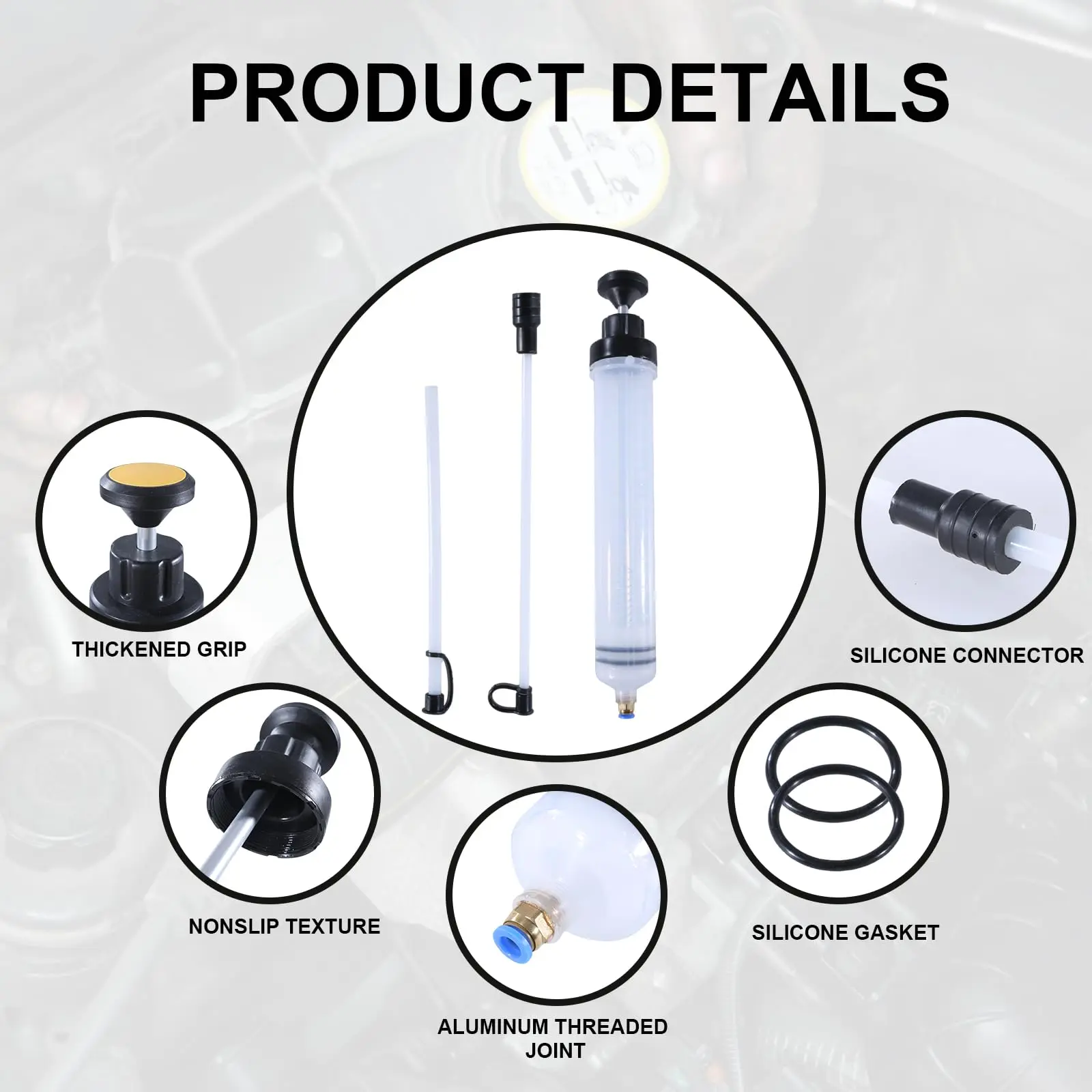 Car Pump and Dual Oiler Large Needle Barrel Type Oil Extractor Tool Diesel Extractor Suction Automotive Supplies 500cc