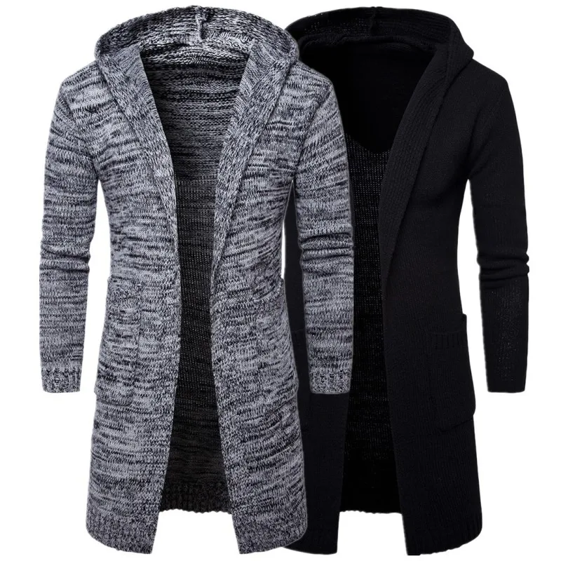 

Spring and Autumn Versatile Men's Hooded Cardigan Coat European and American Sweater