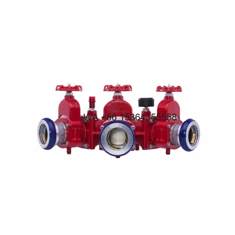 Wmwmnu for JJZXXF 3 Way Inlet Flange Fire Hydrant Outlet Breeching Inlet Landing Water Dividers Stainless Steel