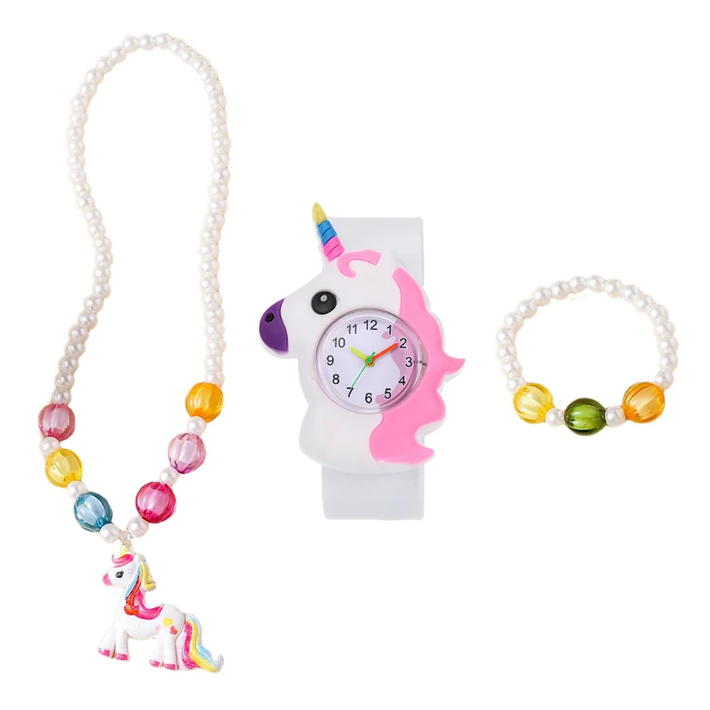 Unicorns Design Slap Watch Bracelet Necklace Girls Lovely Wristwatch Creative Fun Excellent Workmanship Unique Unicorns Dial