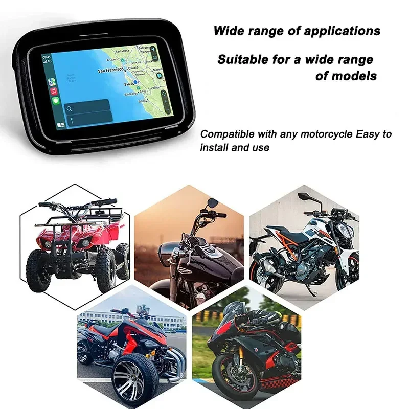 Ekran dotykowy Bezprzewodowy Carplay nawigacja motocyklowa GPS Android Auto Wyświetlacz motocyklowy nawigator GPS Wodoodporny