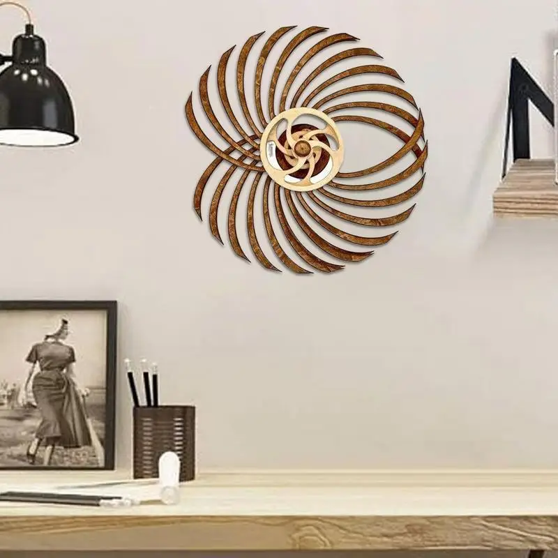 

Wall Sculpture Moving Wall Decor Wood 3D Sculpture Wind Sculptures & Spinners Meditation And Spiritual Decor Rotatable Windmill