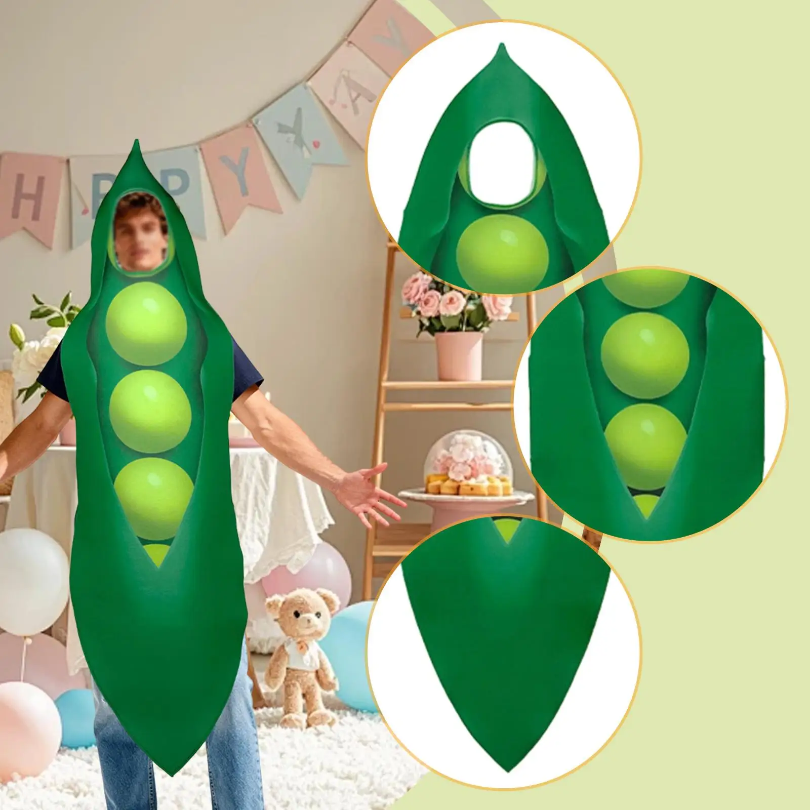 Pea Pod Cosplay Kostüm verkleiden sich für Rollenspiele, Mottoparty, Maskerade, Festival