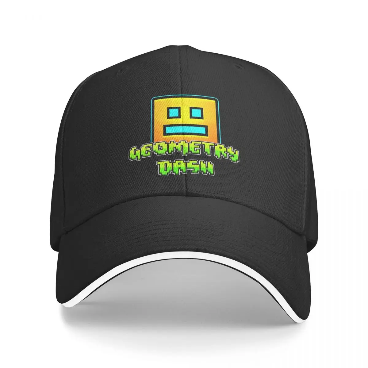 Geometry Video Game Dash Baseball Caps Casual Geometric Dash Sandwich Cap Unisex Polyester Sun Cap Outdoor